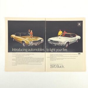 VTG Buick GS 455 Skylark Advertising Print Ad 1970 Promo Art Muscle Car GM Decor